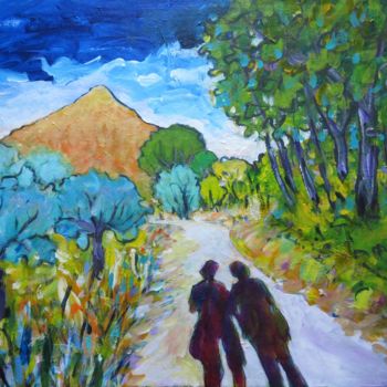 Painting titled "Au Bout du Chemin" by Serge Thiery, Original Artwork, Acrylic