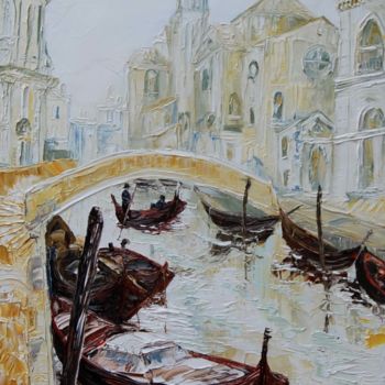 Malarstwo zatytułowany „Venise-canal-Vena” autorstwa Serge Tujague, Oryginalna praca, Olej