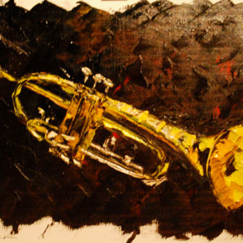 Pittura intitolato "740-trompette-33x24…" da Serge Tujague, Opera d'arte originale