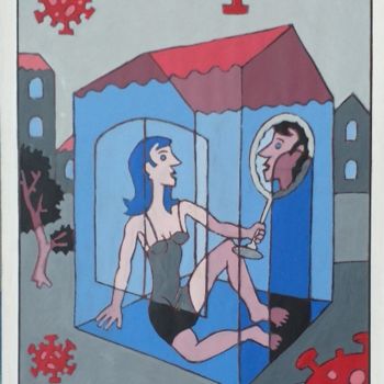 Peinture intitulée "confinement" par Serge Voulouzan, Œuvre d'art originale, Acrylique