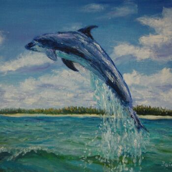 Painting titled "дельфин.jpg" by Serge Zaitsev, Original Artwork