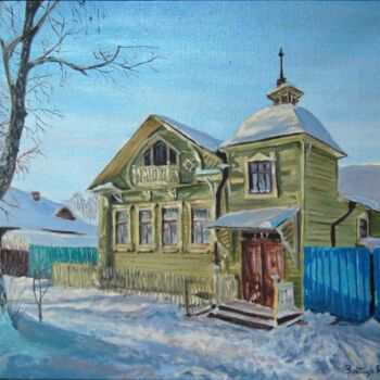 Peinture intitulée "Кимры. Дом Блинова" par Serge Zaitsev, Œuvre d'art originale, Huile