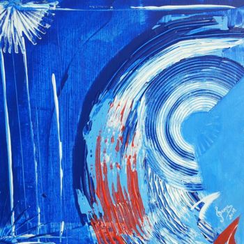 Peinture intitulée "La vague divague" par Serge Assaf, Œuvre d'art originale, Acrylique