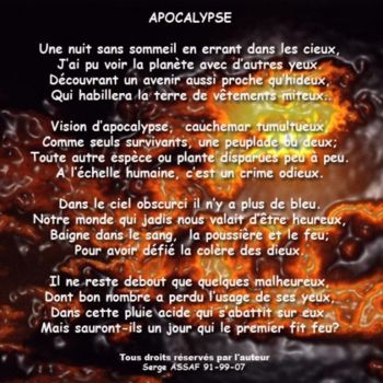 Arts numériques intitulée "apocalypse.jpg" par Serge Assaf, Œuvre d'art originale