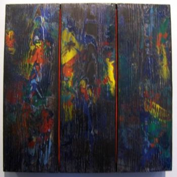 Malerei mit dem Titel "fil rouge" von Serge Boué - Kovacs, Original-Kunstwerk