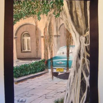 Pittura intitolato "Cuba the car" da Serge Cabanel, Opera d'arte originale
