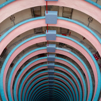 Fotografie getiteld "Pink & Blue Spiral…" door Serge Horta, Origineel Kunstwerk, Digitale fotografie