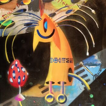 Картина под названием "Gay and fly agaric" - Sergei Andreev, Подлинное произведение искусства, Рисунок распылителем краски