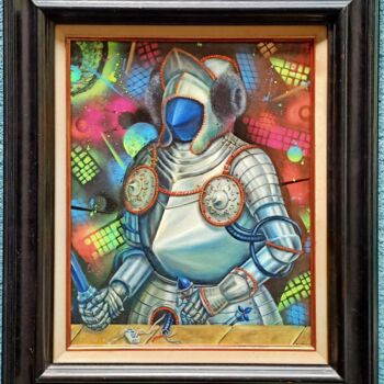Painting titled "Knight Amazon" by Sergei Andreev, Original Artwork, Oil