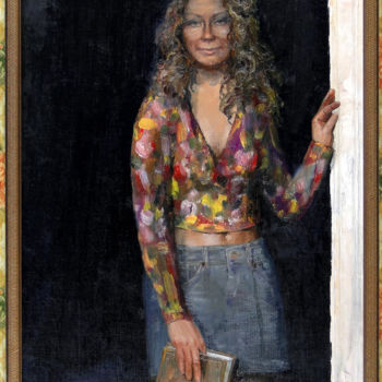 Painting titled "Лена" by Sergei Chernyshiov, Original Artwork, Oil