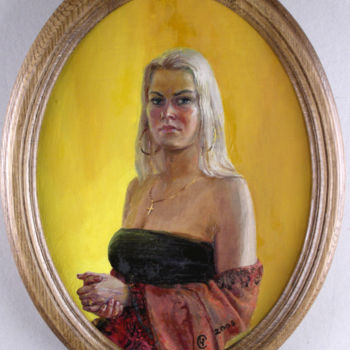 Painting titled "Аня Орлова" by Sergei Chernyshiov, Original Artwork, Oil