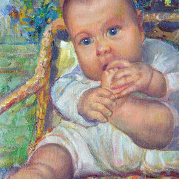 Peinture intitulée "Baby" par Sergei Lisitsyn, Œuvre d'art originale, Huile