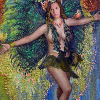 Peinture intitulée "Heavenly Dancer" par Sergei Lisitsyn, Œuvre d'art originale, Huile