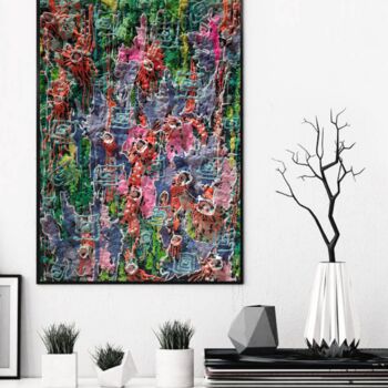 Painting titled "The Fairy Gardens o…" by Sergei Safaev, Original Artwork, Acrylic Mounted on Wood Stretcher frame