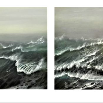 Malarstwo zatytułowany „Pacific Ocean (dipt…” autorstwa Sergei Vasenkin, Oryginalna praca, Olej