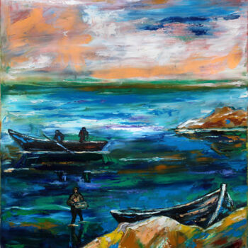 Pittura intitolato "Marine Prospectors" da Sergei Voinovski, Opera d'arte originale, Olio