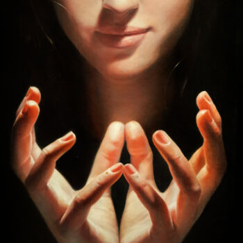 Картина под названием "Дочь. Абсолютная лю…" - Сергей Гусев, Подлинное произведение искусства, Масло