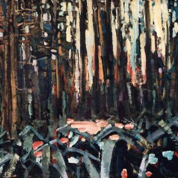 Peinture intitulée "Forest" par Sergej Jakovlev, Œuvre d'art originale, Huile