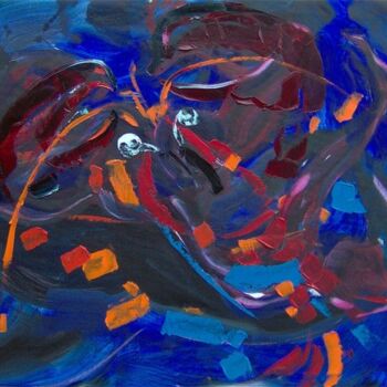 Painting titled "Lobster" by Sergej Jakovlev, Original Artwork, Oil