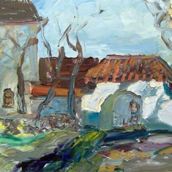 Painting titled "The Church" by Sergej Jakovlev, Original Artwork
