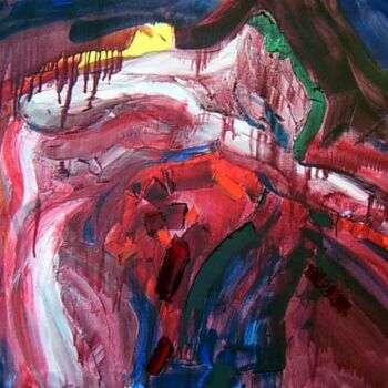 Картина под названием "Red Screech" - Sergej Jakovlev, Подлинное произведение искусства