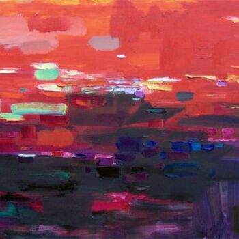 Painting titled "Sunset" by Sergej Jakovlev, Original Artwork