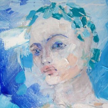 Painting titled "Unknown Woman - det…" by Sergej Jakovlev, Original Artwork