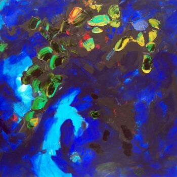 Pittura intitolato "Blue Tree" da Sergej Jakovlev, Opera d'arte originale