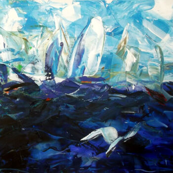 Painting titled "white-regatta-150x1…" by Sergej Jakovlev, Original Artwork