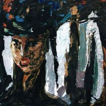 Peinture intitulée "Lady in Black" par Sergej Jakovlev, Œuvre d'art originale, Huile