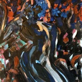 Painting titled "Night Dance" by Sergej Jakovlev, Original Artwork, Oil
