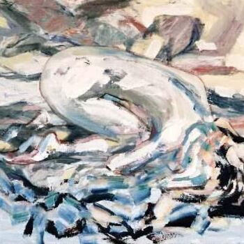 Картина под названием "Outcast in Ice" - Sergej Jakovlev, Подлинное произведение искусства, Масло