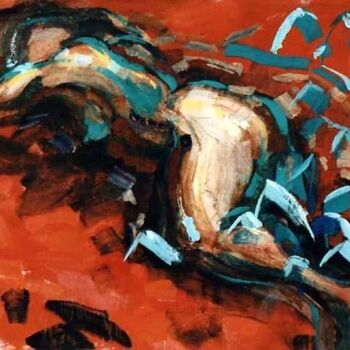 Malerei mit dem Titel "Red Dream" von Sergej Jakovlev, Original-Kunstwerk, Öl