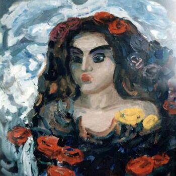 Peinture intitulée "Spanish Woman" par Sergej Jakovlev, Œuvre d'art originale, Huile