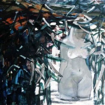 Painting titled "White Night" by Sergej Jakovlev, Original Artwork, Oil