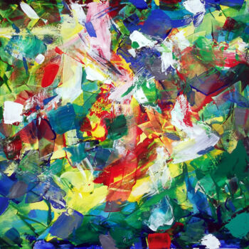 Peinture intitulée "Green Square" par Sergej Jakovlev, Œuvre d'art originale, Acrylique