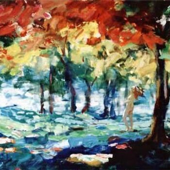 Pintura intitulada "Autumn" por Sergej Jakovlev, Obras de arte originais, Óleo