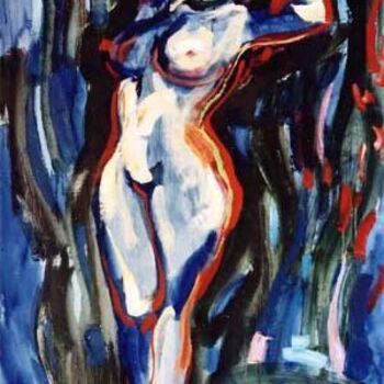 Painting titled "In Blue" by Sergej Jakovlev, Original Artwork, Oil