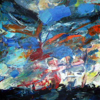 Painting titled "A Storm Warning" by Sergej Jakovlev, Original Artwork, Acrylic