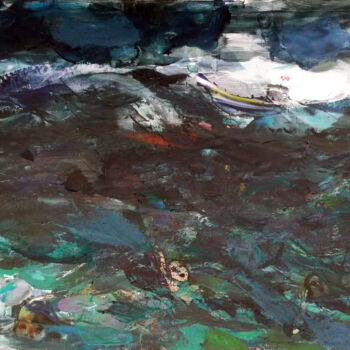 Painting titled "Storm" by Sergej Jakovlev, Original Artwork, Acrylic