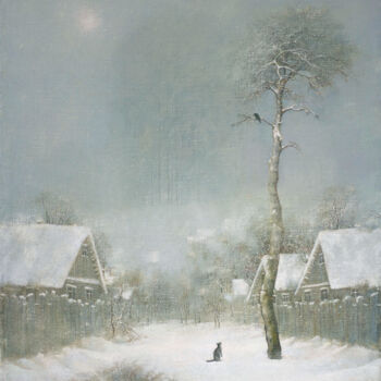 Painting titled "Winter" by Sergej Pisarenko, Original Artwork, Oil