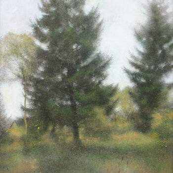 Schilderij getiteld "Spruce" door Sergej Pisarenko, Origineel Kunstwerk, Olie