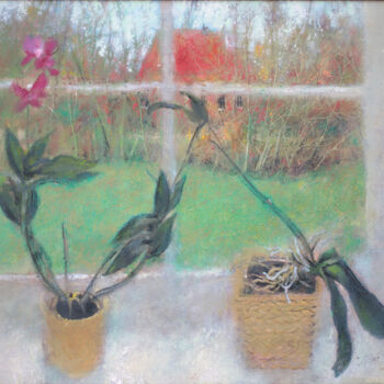 Peinture intitulée "Орхидеи" par Sergej Pisarenko, Œuvre d'art originale, Huile