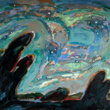 Pittura intitolato "Мусатовские небеса.…" da Sergei Shchurin, Opera d'arte originale, Olio