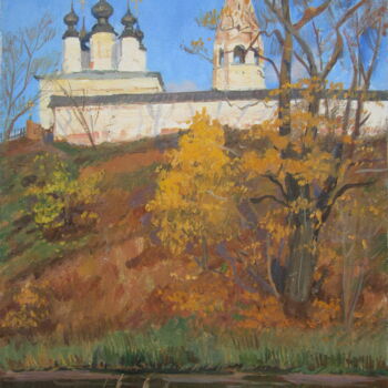 Malerei mit dem Titel "Осень" von Sergei Iurevich Gusev, Original-Kunstwerk, Öl Auf Keilrahmen aus Holz montiert