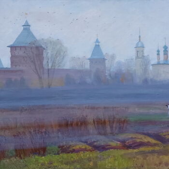 Pintura titulada "Туман" por Sergei Iurevich Gusev, Obra de arte original, Oleo Montado en Bastidor de camilla de madera