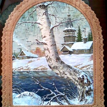 Peinture intitulée "Берег снежный" par Zinin, Œuvre d'art originale, Huile