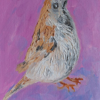 Malerei mit dem Titel "The Proud Sparrow" von Sergej Danko, Original-Kunstwerk, Öl