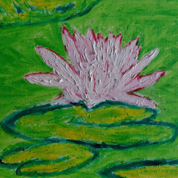 Painting titled "Water lily" by Sergej Danko, Original Artwork, Oil