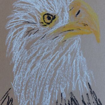 Drawing titled "Eagle" by Sergej Danko, Original Artwork, Pastel